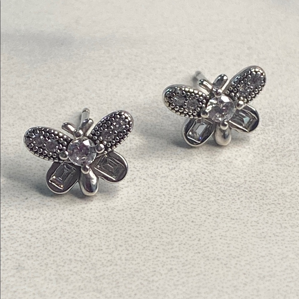 Sterling Silver Butterfly‎ Stud 925 Earrings